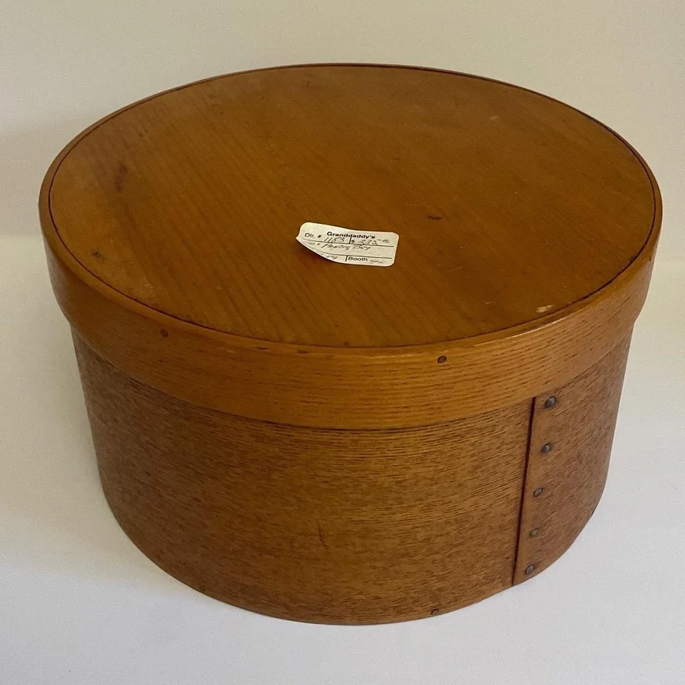 Antique Round Bentwood Wooden Pantry Box 1898 Handwritten Inscription 10 Inch